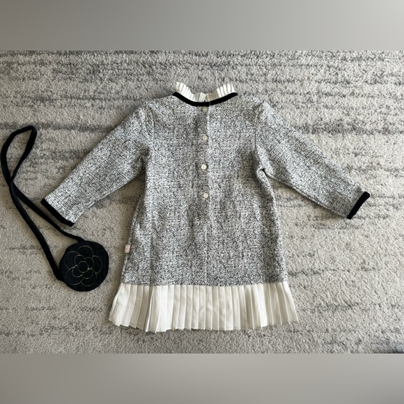 Girl’s Tweed Style Dress with Crossbody Bag - Picture 6 of 7